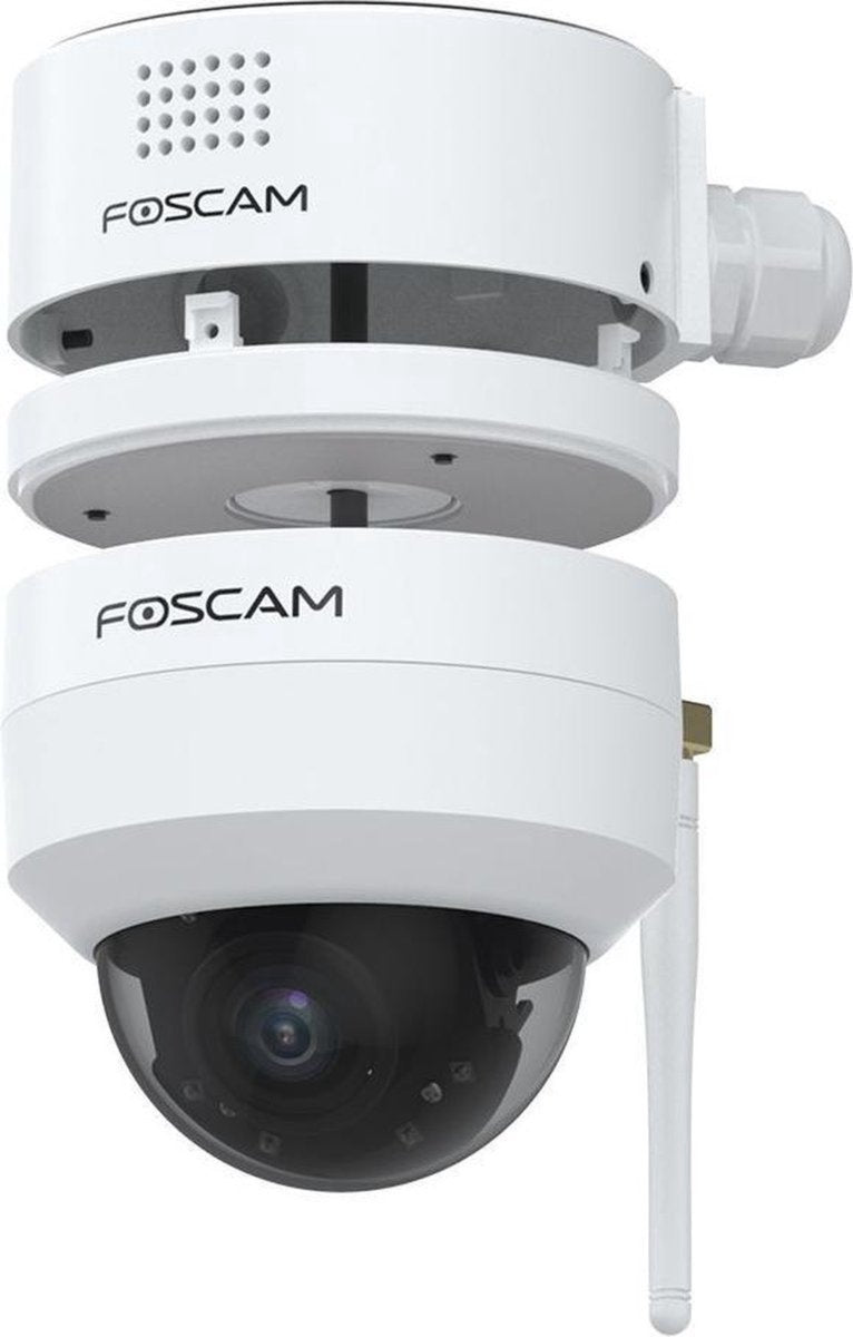 Foscam fabd4-w samledåse - vandtæt tilslutningsboks til d4z ptz udendørs kamera - kabelboks - kabelbeskyttelse - kamera monteringsplade - indbygget højttaler - til udendørs - hvid