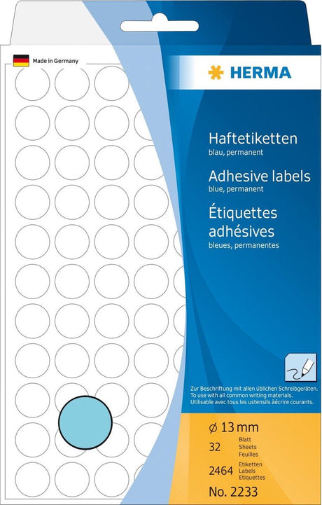 Herma 2233 universele etiketten ø 13mm blauw - 2464 st.