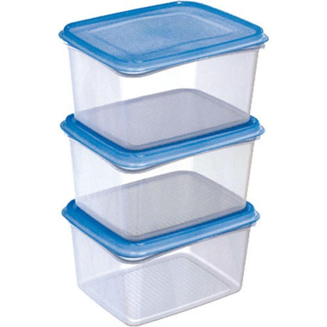 Sunware club cuisine fryseboks sæt 1,5 liter transparent blå sæt a3 styk 17,5x14,9,5 cm