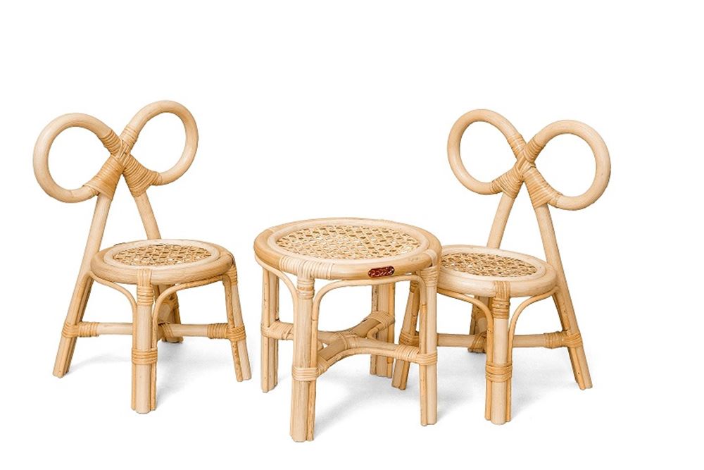 Poppie rattan dukkestol. 2+