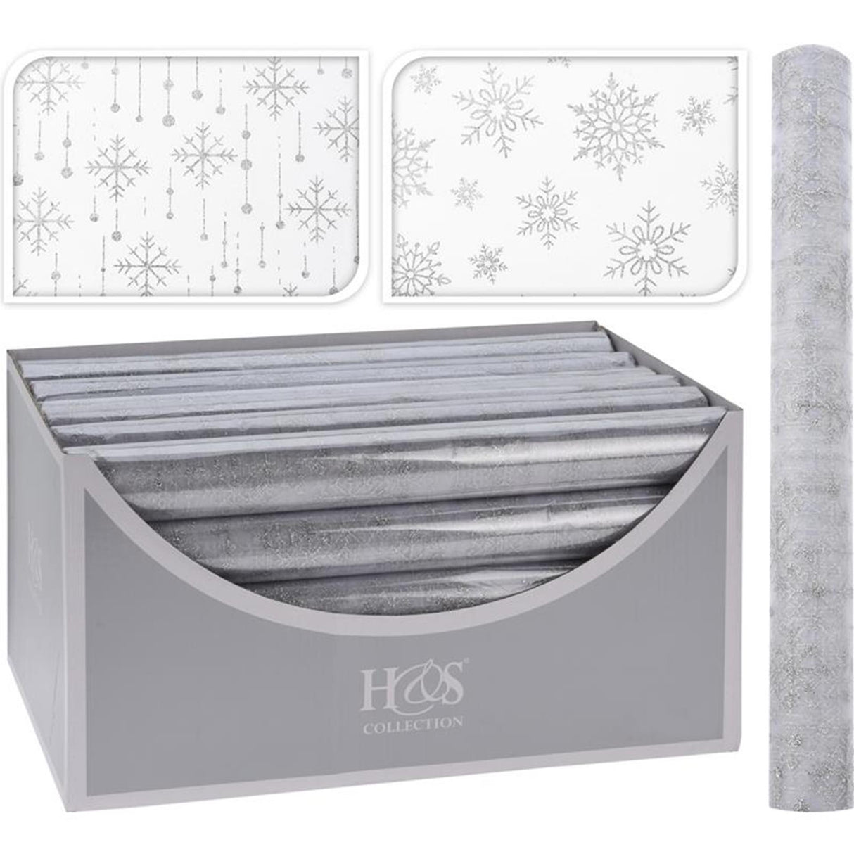 Home styling organza decoratiestof in winter dessin 36x200cm 2 assorti dessins