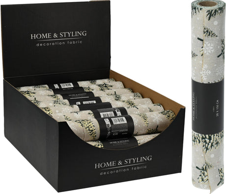 Home styling dekorativt stof 28x200cm juletræ