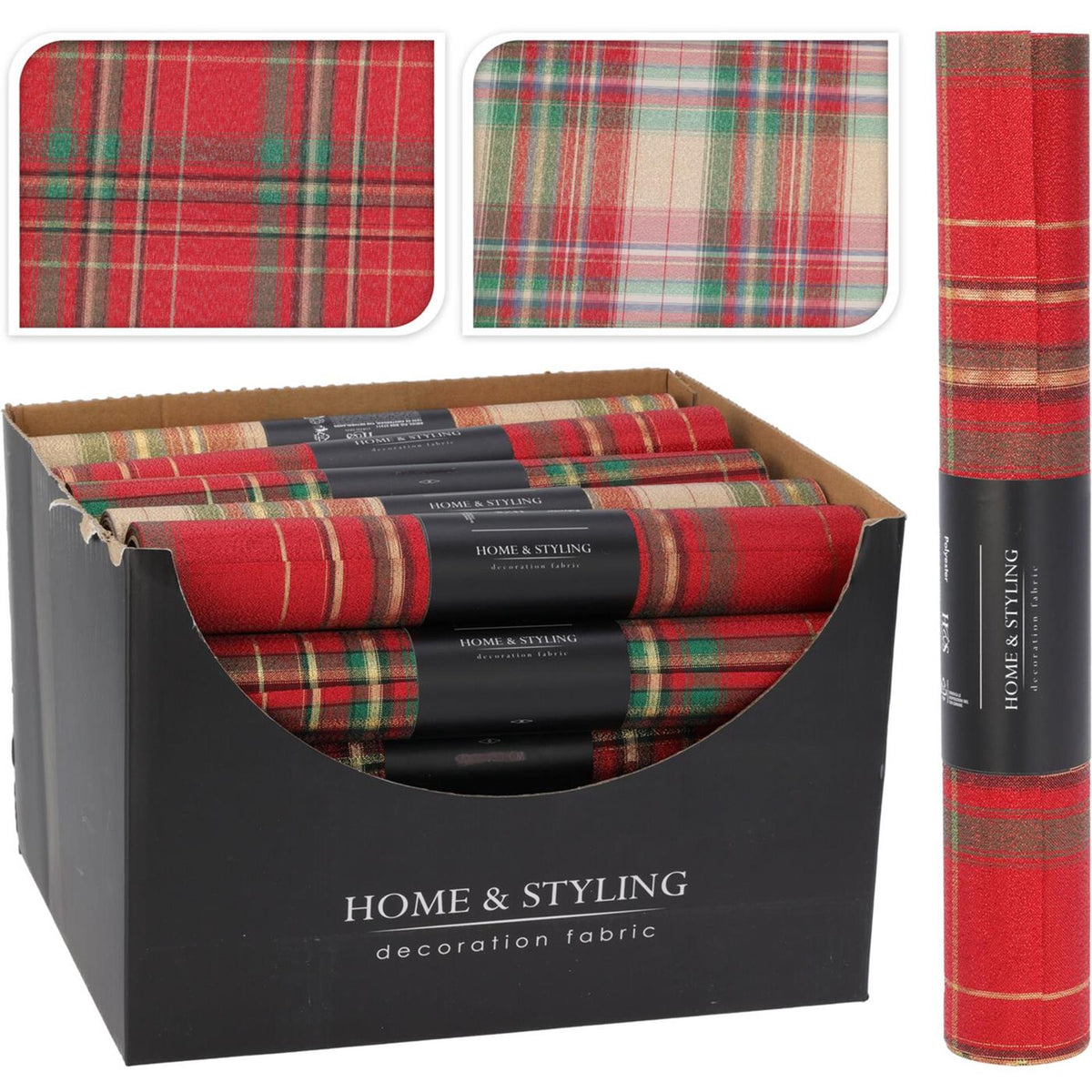 Home styling dekorativt stof diamant jul 28x250cm