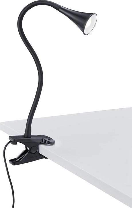 Rl live your light reality viper - klemme lys - sort - inkl. 1x smd 3w - ledningskontakt - fleksibel - klemlampe