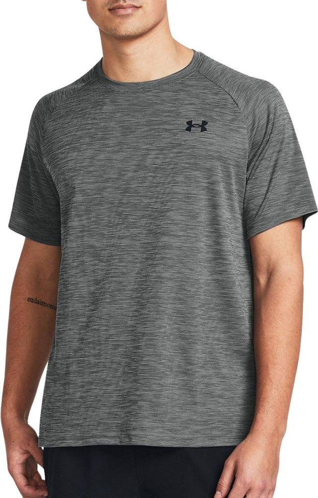Under armour ua tech texturood ss heren sportshirt - grijs - zwart xxl