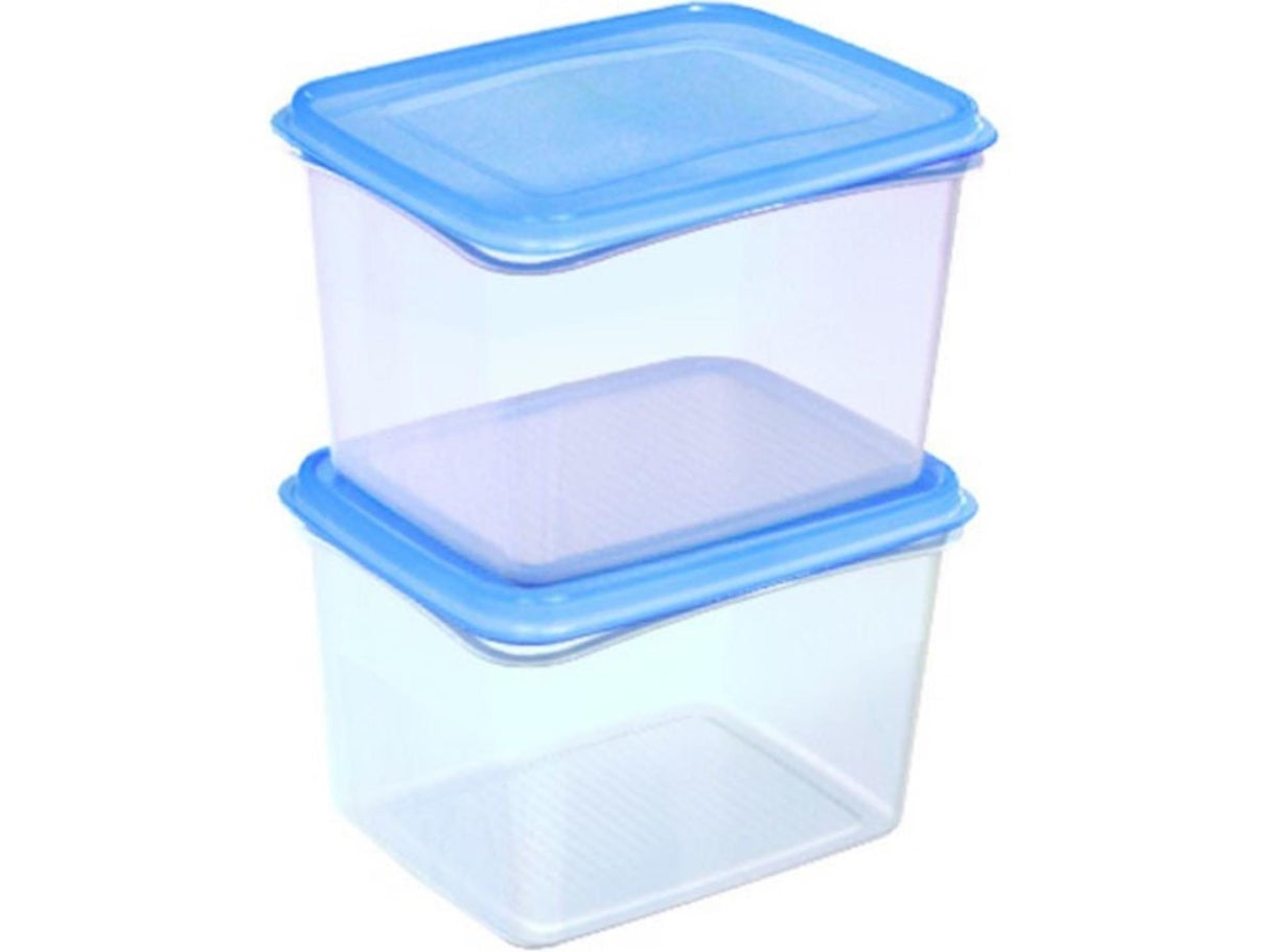 Sunware club cuiise fryseboks sæt 1,9 liter transparent blå sæt med 2 styk 17,5x14,11,4cm