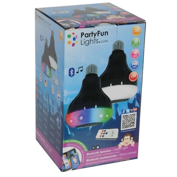 Kotronic party fun lights disco lampe med Bluetooth højttaler