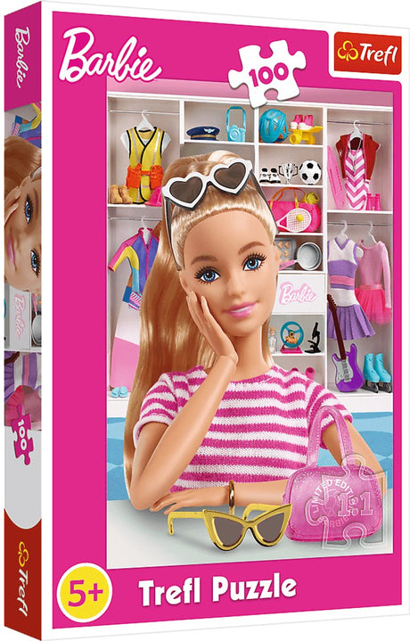 Trefl barbie modepuslespil (100 pzl stk.) - 5-12 år, flerfarvet, mattel,
