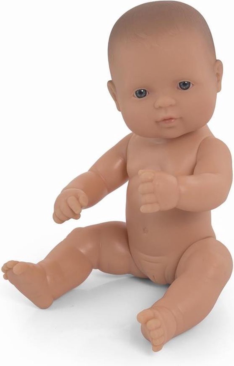 Miniland babydukke - europæisk pige 32cm - med vanilje duft - vandtæt - 10 måneder
