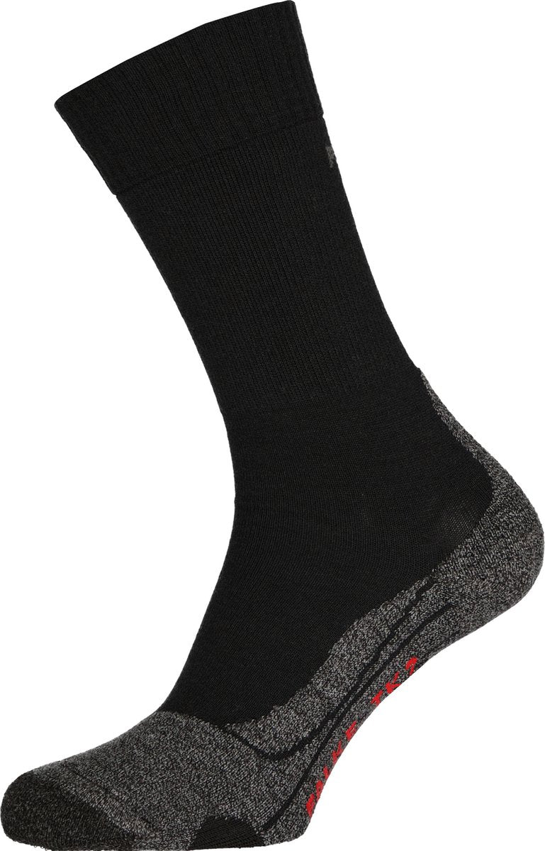 Falke tk2 anti-blister tykt uld funktionelt materiale gåstrømper herre sorte - str. 42-43