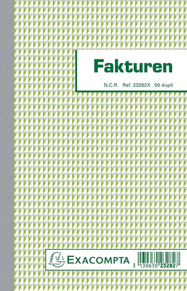 Exacompta-fakturaer, fod 21 x 13,5 cm, duplikat, lodret, hollandsk