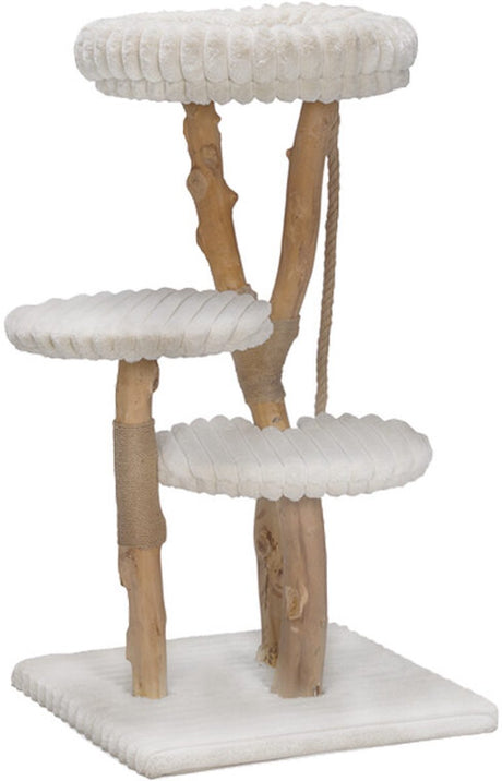 Designed by lotte raja - krabpaal - hout - creme - 60x60x114 cm