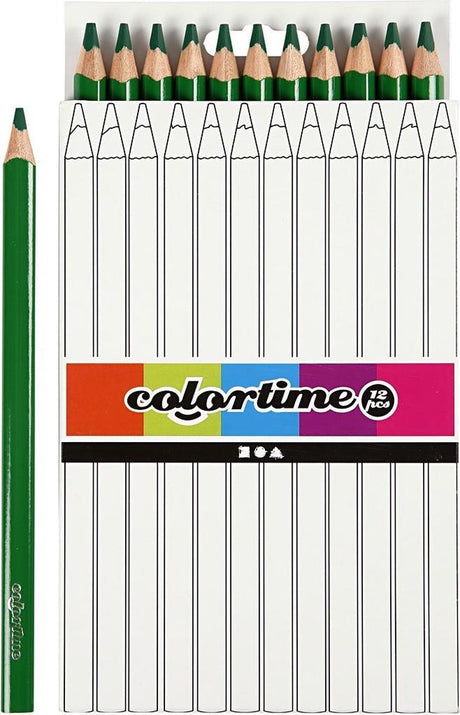 Colortime farveblyanter jumbo 5 mm refill mørkegrøn 12 stk