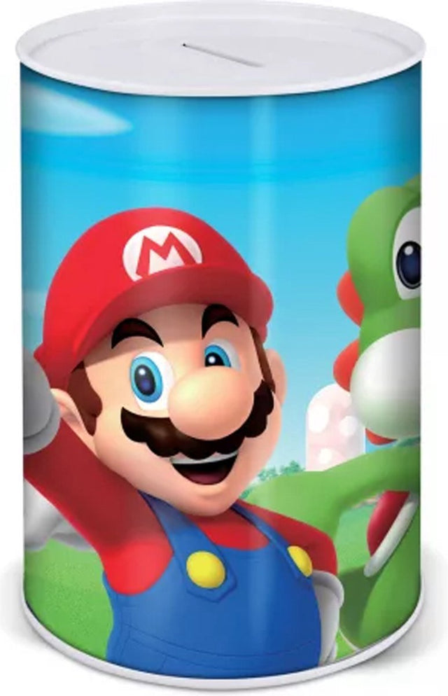Stor super mario sparekasse metal dåse (10 x 15 cm)