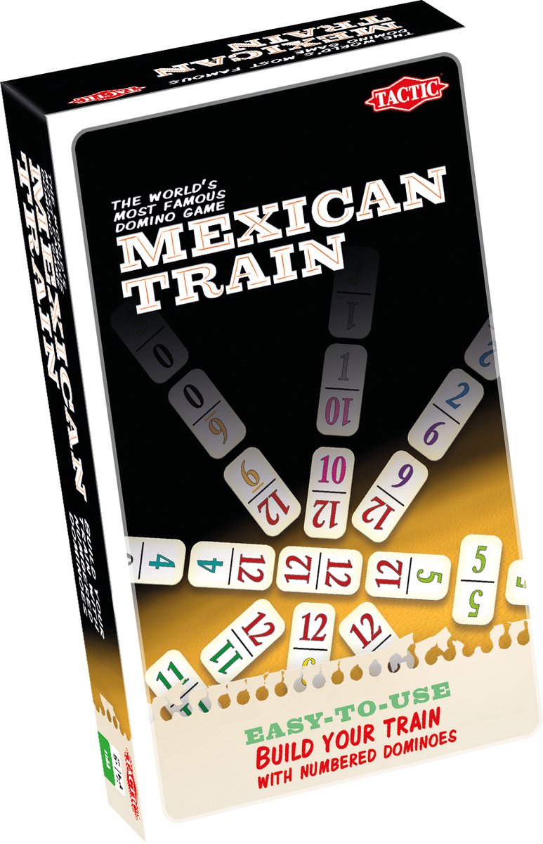 Tactic Mexican Train – brætspil – kompakt udgave – klassisk dominospil – fra 7 år – 2 eller flere spillere