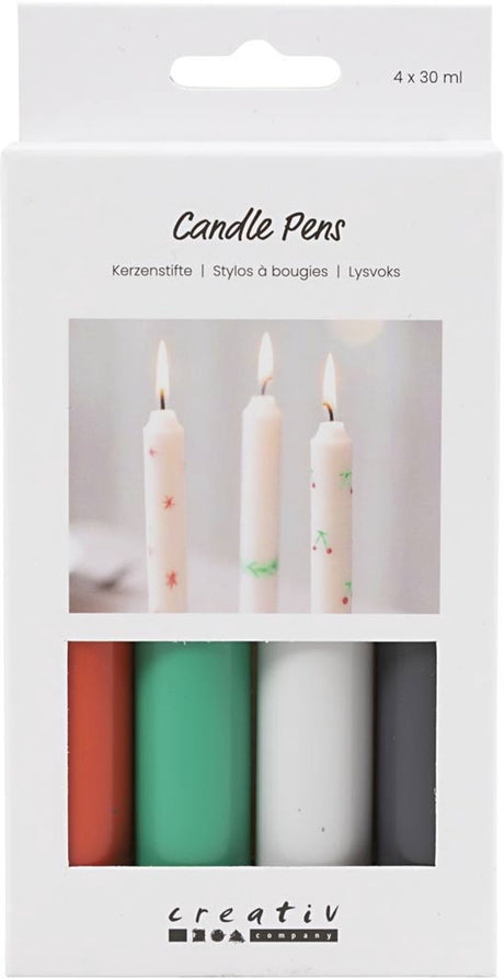 Creativ firma lysestager sæt 4x30 ml julefarver