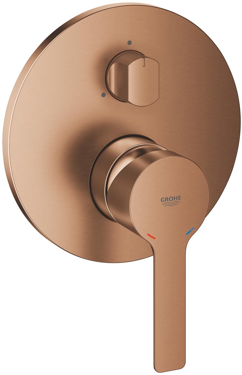 Grohe lineare nyt 3-vejs omskiftersæt - indbygget - silkmove 46mm - børstet varm solnedgang