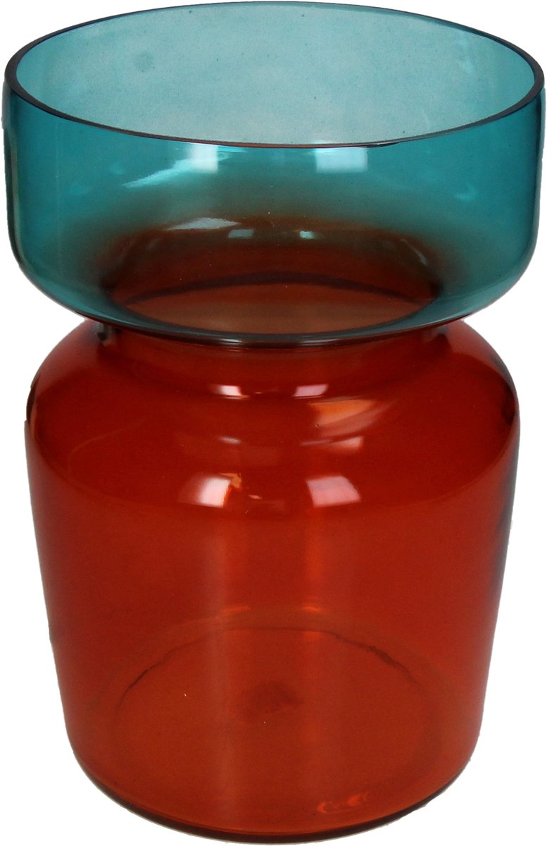 Hd collection vase two tone glass multi 18x18x25cm