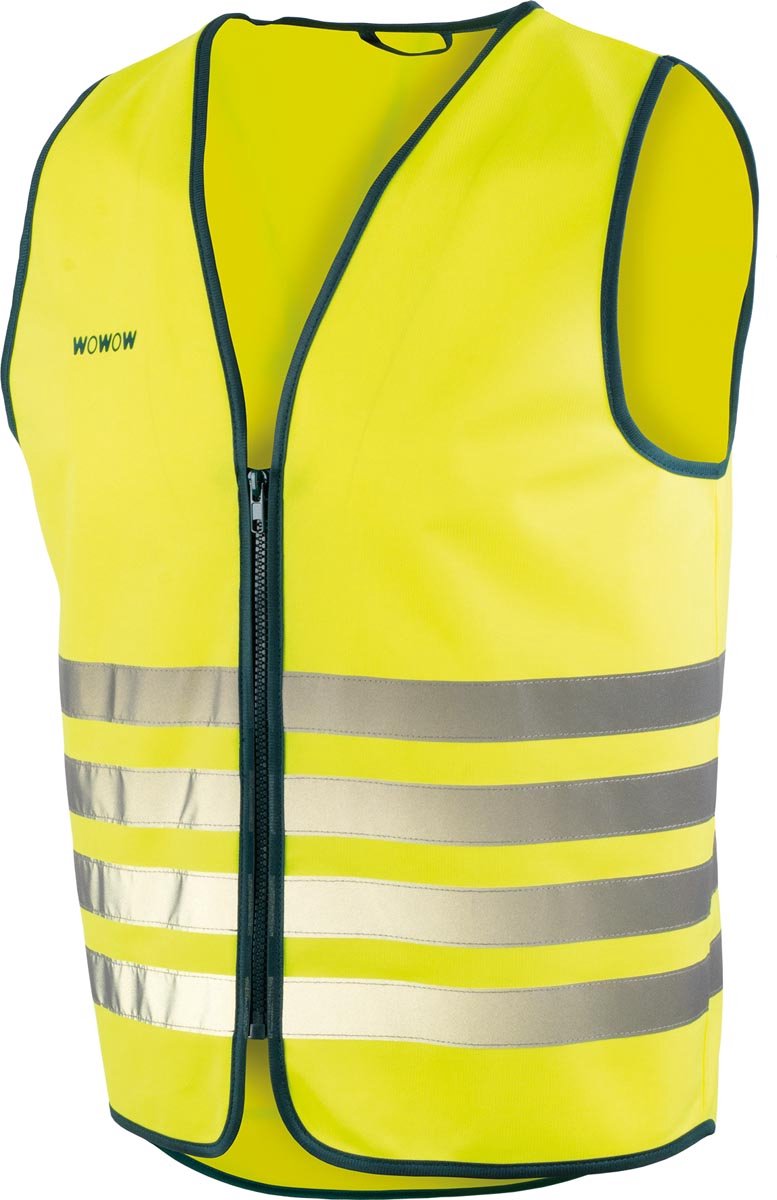 Wowow stor sjov jakke - fluorescerende cykeljakke med lynlås - sikkerhedsjakke CE EN 17353- XL