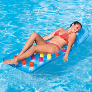 Summer waves airbed lommevindue 188 x 71 cm blå
