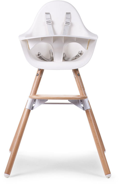 Childhome evolu kinderstoel - meegroeistoel van 6 maanden tot 6 jaar - verstelbaar voor eettafel op 75 cm en kindertafel op 50 cm - 5-punts veiligheidsgordel en afneembare bumper - poten in beuk - 56 x 56 x 92 cm - naturel