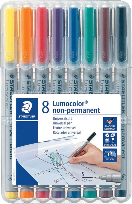 Staedtler lumocolor s ikke-permanent - æske 8 stk
