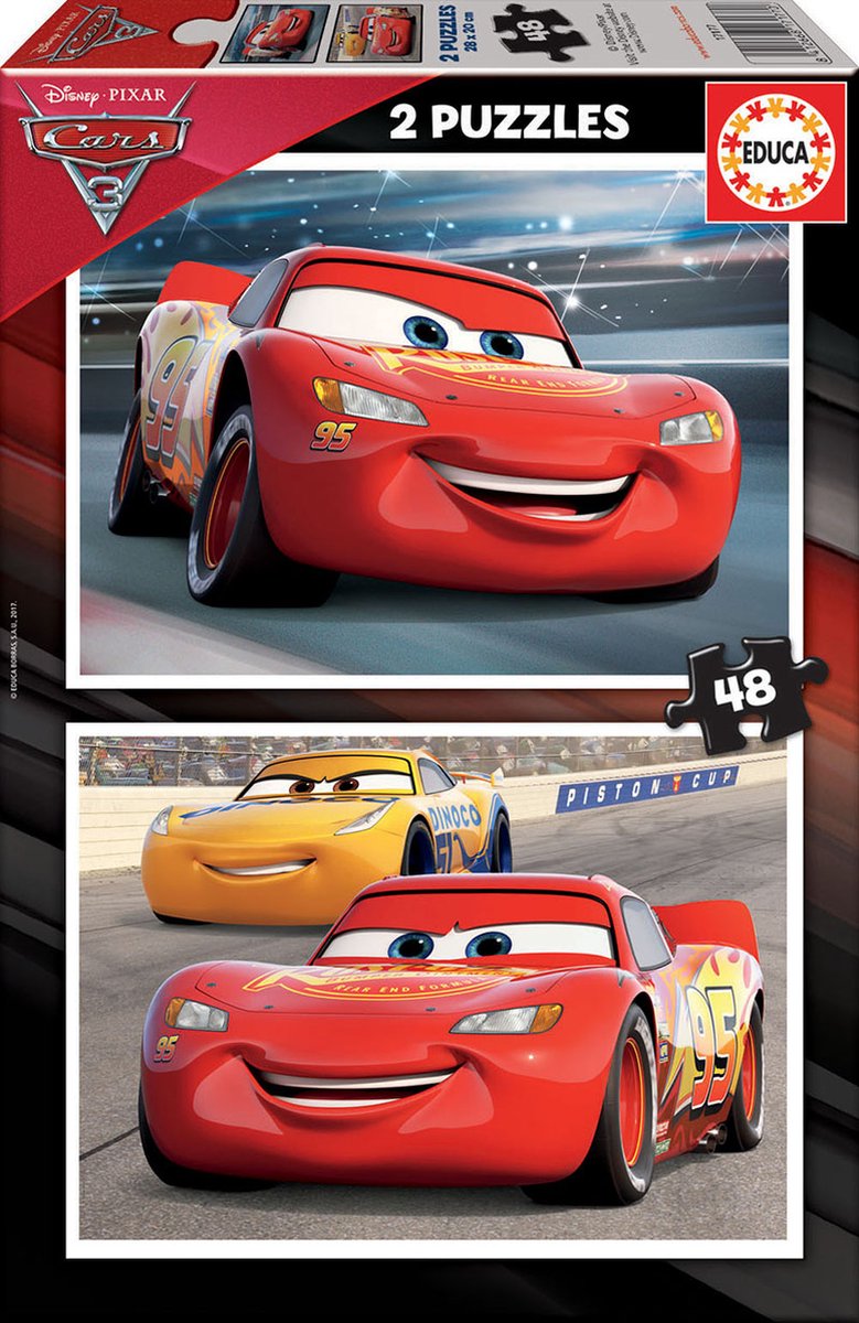 Educa puslespil - disney pixar biler 3 - 2 x 48 brikker