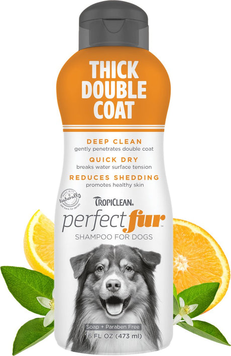 Tropiclean perfectfur - hundeshampoo - tyk og dobbelt pels - 473 ml