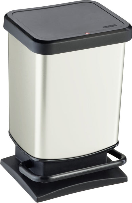 Rotho paso pedalspand - affaldsspand 20l - bpa fri - hvid metallic