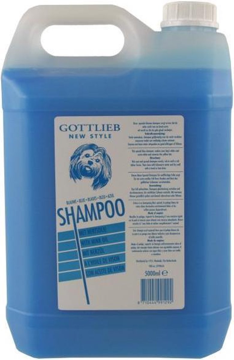 Gottlieb blå hundeshampoo - hvid pels - 5 liter