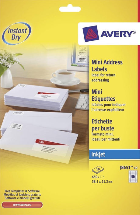 Avery hvid mini label - inkjet - j8651
