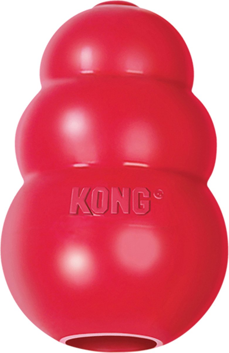 Kong classic - snackbold hundelegetøj - gummi - 10,16cm - rød - str. l