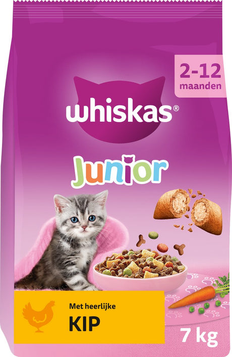 Whiskas kattefoder - junior - kylling - pose 7kg