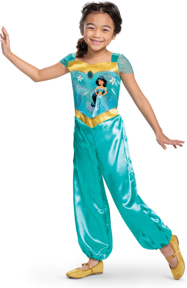 Forklædning disney prinsesse - aladdin, jasmin basic plus, størrelse s (5 - 6 år), piger