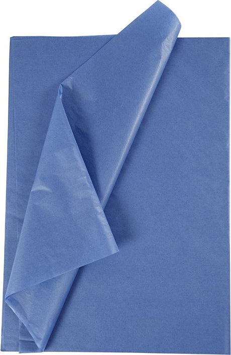 Creativ firma silkepapir, ark 50x70 cm, 17 gr, blå, 25 ark 1 æske