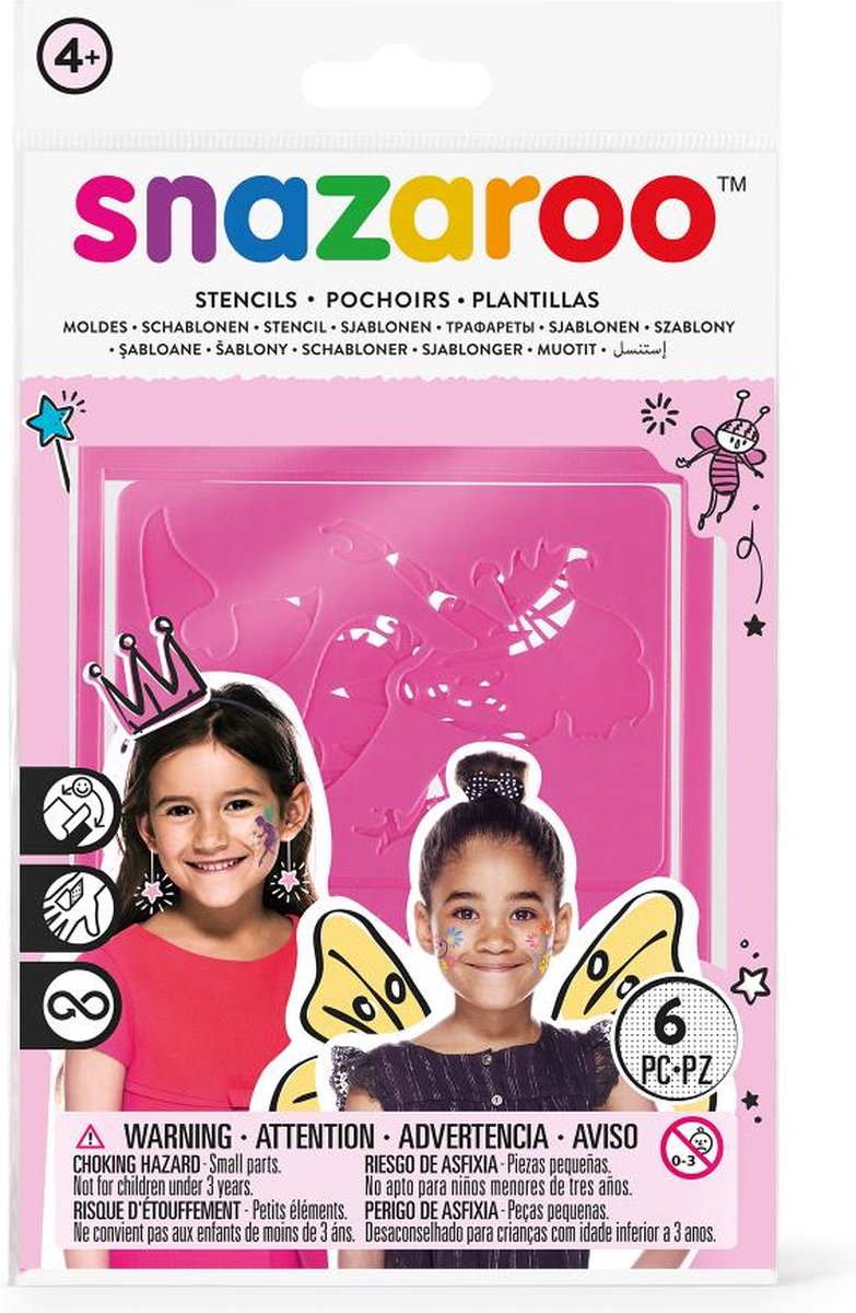 Snazaroo 6™ Stencils til piger - Ansigtsmaling