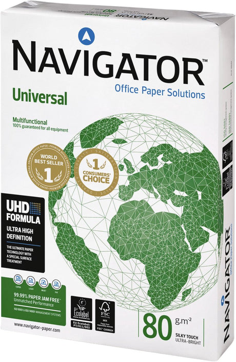Kopipapirnavigator a4 80 g m² glat hvid 500 ark