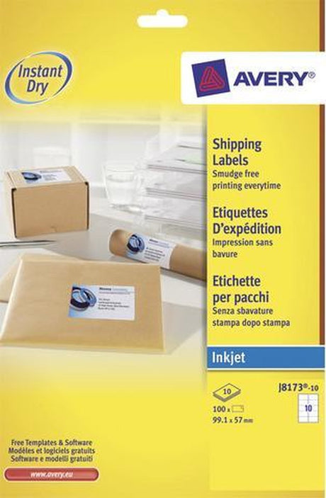 Avery labels inkjet 99,1 x 57 mm papir hvid 100 stk