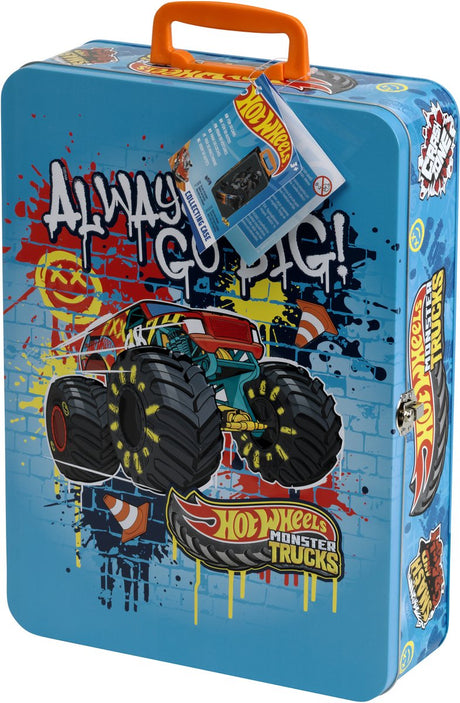 Klein legetøj - hot wheels monster truck udstillingsmontre - egnet til 8 biler - take-along kuffert