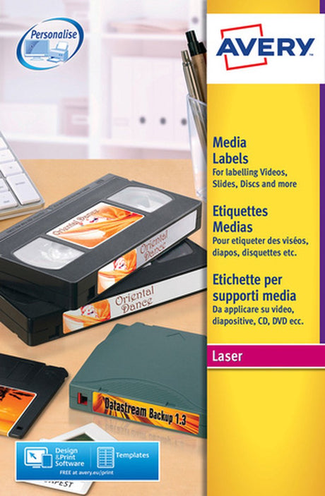 Umærket sans marque house brand avery l7666-25 diskette label 70x52mm hvid