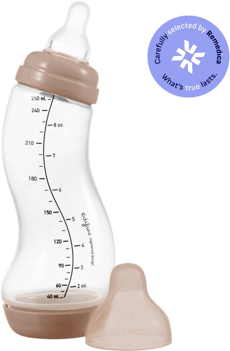 Difrax sutteflaske naturlig - 250 ml - brun - 1 stk - s-flaske - anti kolik