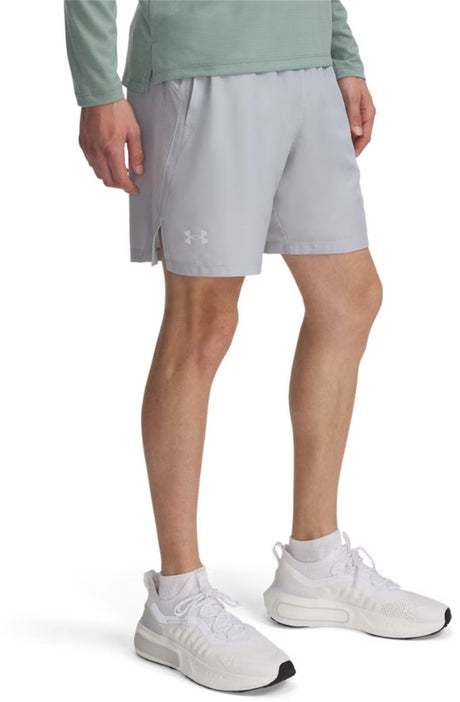 Under armour ua launch 7'' shorts-gry heren sportbroek - mod grijs wit reflective s