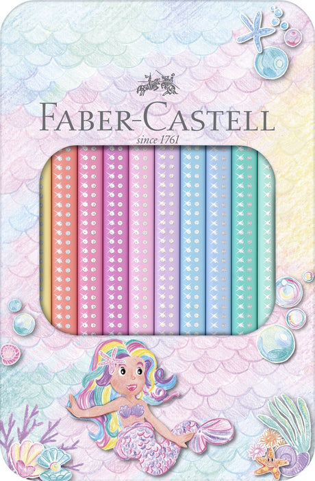 Faber-castell farveblyanter - jumbo sparkle - 10 stykker i en dåse - pastelfarver - fc-210910