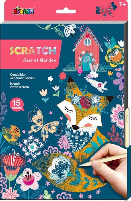 Avenir scratch kunstbog a4 - hemmelig have - 15 sider - 7 år