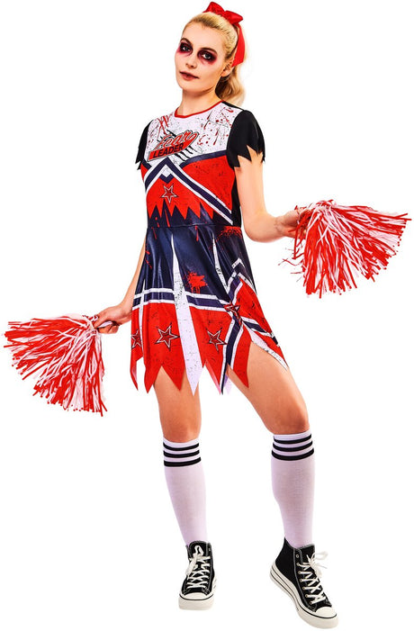 Rubiner zombie cheerleader voksen kostume - - størrelse l