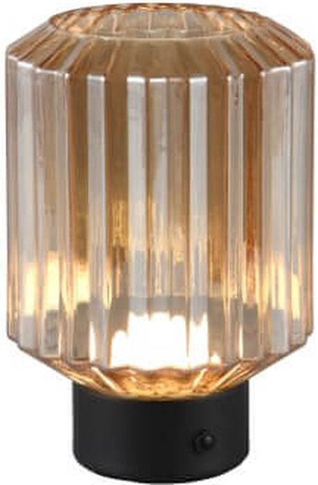 Rl leve dit lys reality herre - bordlampe - sort mat - inkl. 1x smd 2w - touch funktion - genopladelig - røget glas