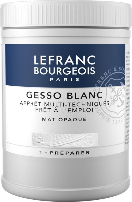 Lefranc bourgeois paris lefranc bourgeois 300658 hvid gesso mat – 500 ml | universal primer til akryl oliemaling | lærred, træ, papirsten