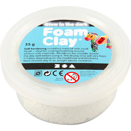 Foam clay®, glød i mørke, 35 gr 1 æske