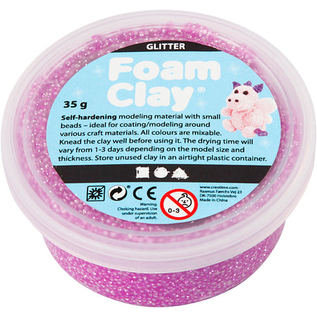 Foam clay ®, glitter, lilla, 35 gr 1 æske