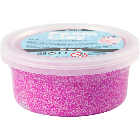 Foam clay ®, glitter, lilla, 35 gr 1 æske